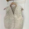 Donni.Donni.Quilted Vest - Heathered Oat