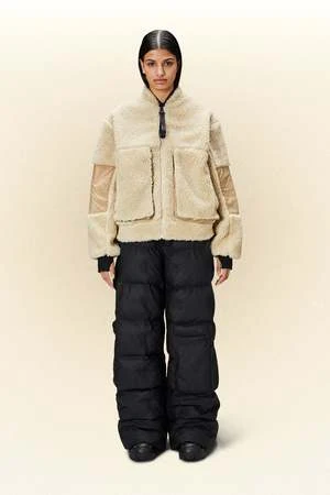 RainsKofu Fleece Bomber Jacket - Sand 2 RainsKofu Fleece Bomber Jacket - Sand - Image 2