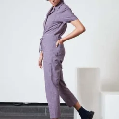 RUJUTA SHETHRay Jumpsuit - Mauve Chex -Outlet Lustro Wear Store Ray Jumpsuit Mauve Chex 20231006215352 1