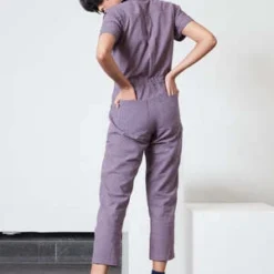 RUJUTA SHETHRay Jumpsuit - Mauve Chex -Outlet Lustro Wear Store Ray Jumpsuit Mauve Chex 20231006215352 2