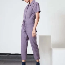 RUJUTA SHETHRay Jumpsuit - Mauve Chex -Outlet Lustro Wear Store Ray Jumpsuit Mauve Chex 20231006215352
