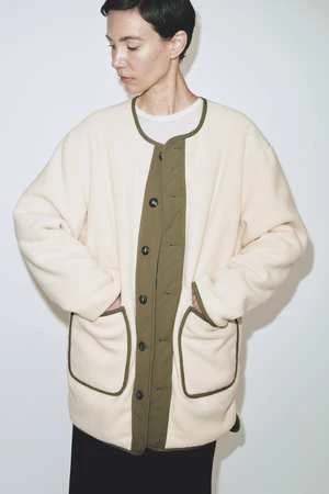 Mijeong ParkReversible Padded Jacket - Olive/Cream 2 Mijeong ParkReversible Padded Jacket - Olive/Cream - Image 2