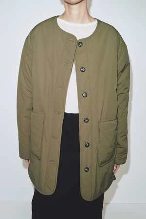 Mijeong ParkReversible Padded Jacket - Olive/Cream 4 Mijeong ParkReversible Padded Jacket - Olive/Cream - Image 4