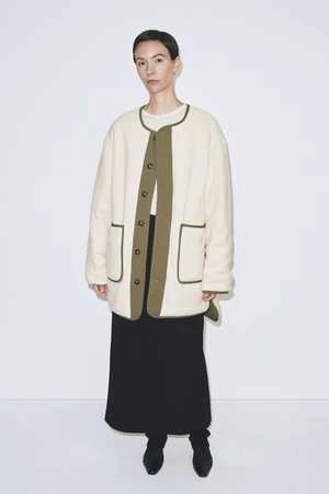 Mijeong ParkReversible Padded Jacket - Olive/Cream 8 Mijeong ParkReversible Padded Jacket - Olive/Cream - Image 8