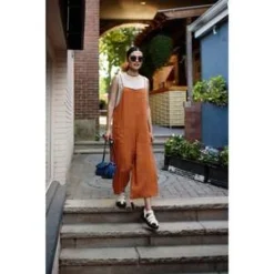 VIKOLINOLinen Romper - Rust