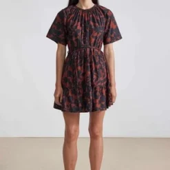 Apiece ApartSAARA TIERED MINI DRESS - DEEPBOTANIC