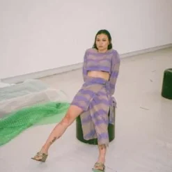 SpaboySpaBoy X 100% Silk Shop Carpathia Skirt - Hyacinth