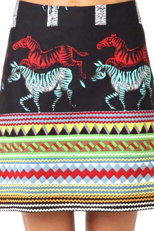 SunoSUNO A Line Mini Skirt - Black/Multi 4 SunoSUNO A Line Mini Skirt - Black/Multi - Image 4