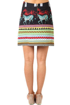 SunoSUNO A Line Mini Skirt - Black/Multi 3 SunoSUNO A Line Mini Skirt - Black/Multi - Image 3