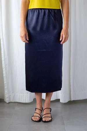 TibiSatin Slip Skirt - Dark Navy 1 TibiSatin Slip Skirt - Dark Navy