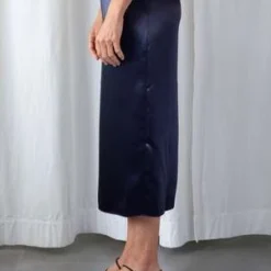 TibiSatin Slip Skirt - Dark Navy 8 TibiSatin Slip Skirt - Dark Navy -Outlet Lustro Wear Store Satin Slip Skirt 20230515234152