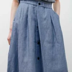 Stephan SchneiderLinen Denim Skirt - Avento 11 Stephan SchneiderLinen Denim Skirt - Avento -Outlet Lustro Wear Store Skirt Avento Linen Denim 20230415004334 2