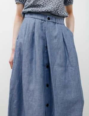 Stephan SchneiderLinen Denim Skirt - Avento 6 Stephan SchneiderLinen Denim Skirt - Avento - Image 6