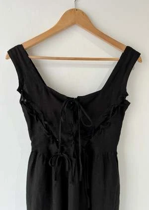 Tach ClothingGyneth Linen Dress - Black 3 Tach ClothingGyneth Linen Dress - Black - Image 3