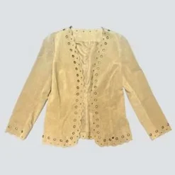 VintageSuede Ring Open Jacket - Tan