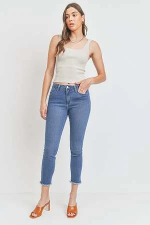 Just Black DenimThe Fray Hem Skinny - Medium Denim 2 Just Black DenimThe Fray Hem Skinny - Medium Denim - Image 2