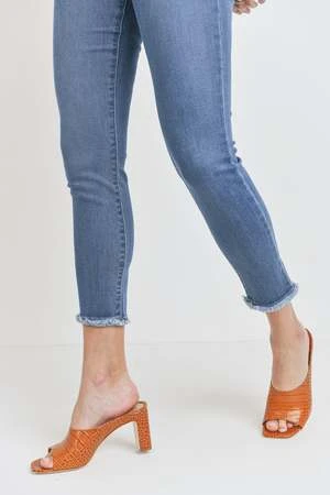 Just Black DenimThe Fray Hem Skinny - Medium Denim 5 Just Black DenimThe Fray Hem Skinny - Medium Denim - Image 5