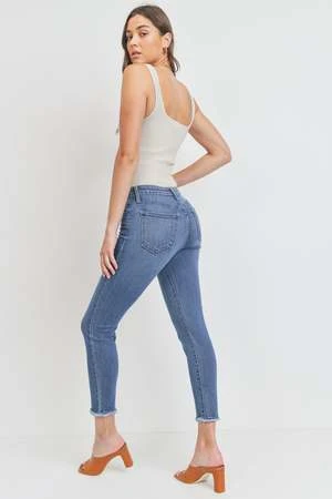 Just Black DenimThe Fray Hem Skinny - Medium Denim 4 Just Black DenimThe Fray Hem Skinny - Medium Denim - Image 4