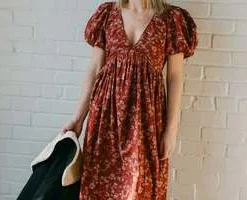 The Great.The Gallery Dress - Spice Mesa Floral -Outlet Lustro Wear Store The Great The Gallery Dress Spice Mesa Floral 20231101012712