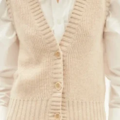 Thinking MUGinger Knitted Vest - Beige -Outlet Lustro Wear Store Thinking MU Ginger Knitted Vest Beige 20230913015500