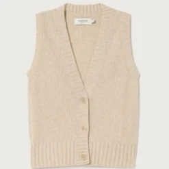 Thinking MUGinger Knitted Vest - Beige -Outlet Lustro Wear Store Thinking MU Ginger Knitted Vest Beige 20230913015501