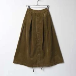 Engineered GarmentsCotton 4.5W Corduroy Tuck Skirt - Khaki