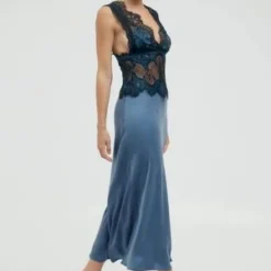 Third FormVisions Lace Deep V Maxi Dress - Sapphire -Outlet Lustro Wear Store Visions Lace Deep V Maxi Dress Sapphire 20230924014014