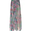 PatboWave High Waist Drape Maxi Skirt - Green Multi