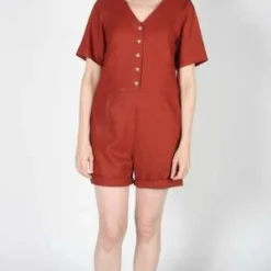 Birds Of North AmericaWoodhaunter Romper - Rust