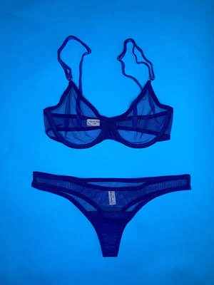 Yasmine EslamiJeanne Mesh Underwire Bra - Lapis 3 Yasmine EslamiJeanne Mesh Underwire Bra - Lapis - Image 3