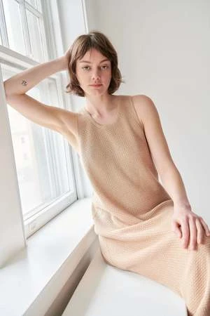 Wol HideLace Tank Dress - Sand 2 Wol HideLace Tank Dress - Sand - Image 2