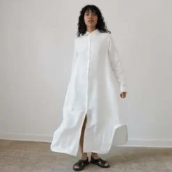 Zii RopaMandu Long Sleeve Dress - White